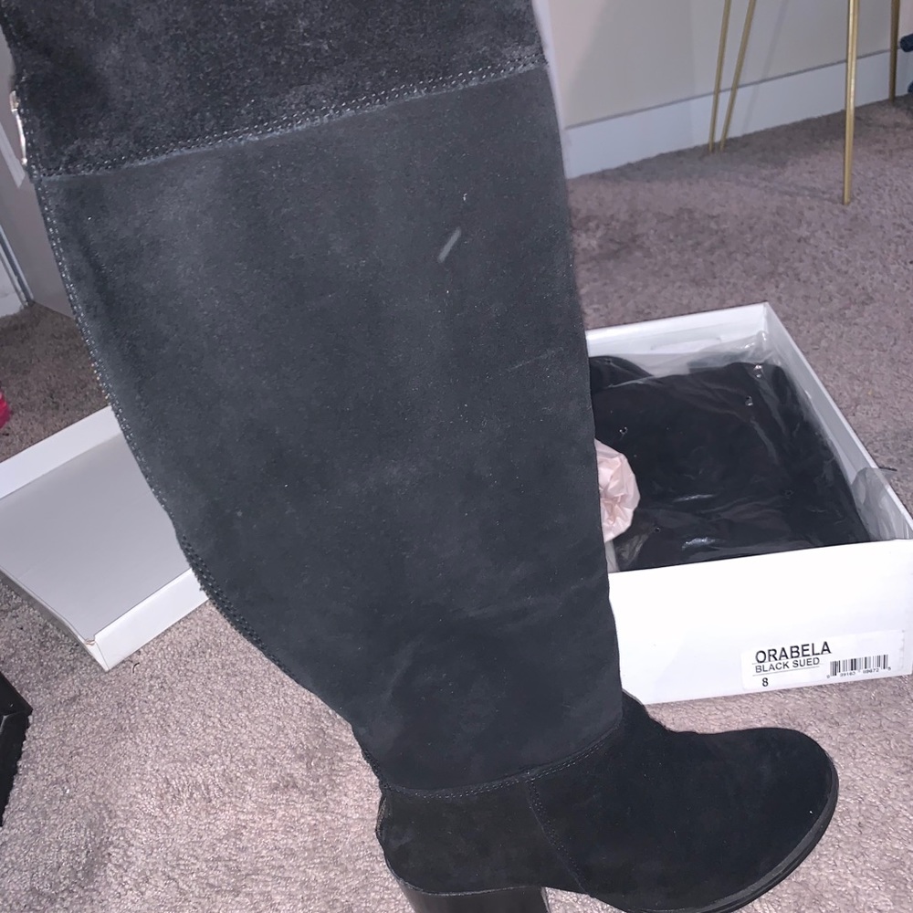 Steve Madden Black Knee High Boots Size 8